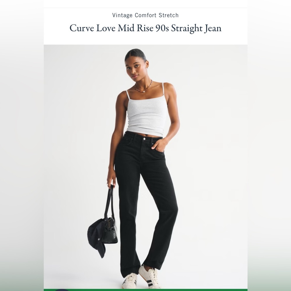 Abercrombie Curve Love 90s Straight Black Jeans